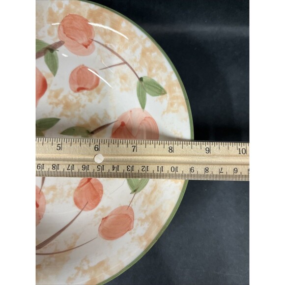 Vintage 8.5" Soup Cereal Bowl Hand Painted Pink Peach Pattern EUC Rare - Picture 7 of 7